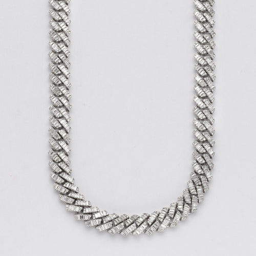 14KW 28.20CTW BAGUETTE DIAMOND SQUARE CUBAN