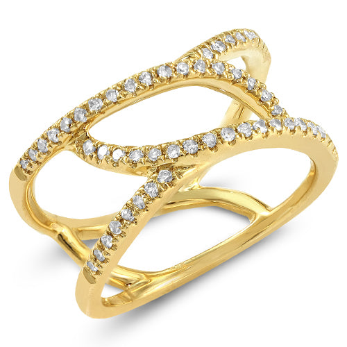 14KY 0.35CTW DIAMOND DESIGNER RING