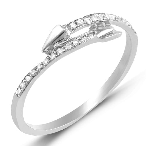 14KW 0.15CTW DIAMOND DESIGNER ARROW RING
