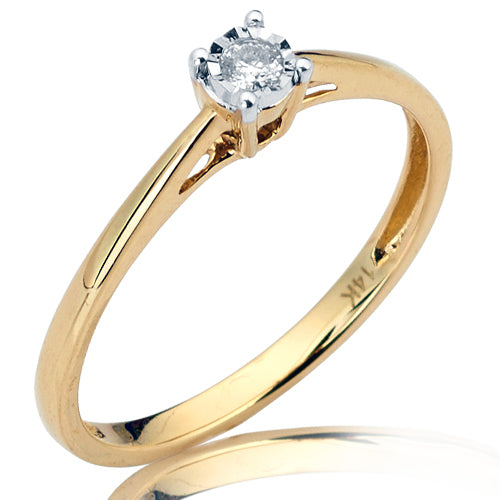 14KY 0.05CTW DIAMOND ILLUSION SET PROMISE RING