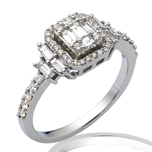 14KW 0.75CTW BAGUETTE DIAMOND BRIDAL RING