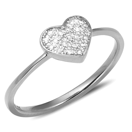 14KW 0.10CTW DIAMOND HEART RING