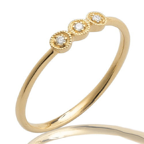 14KY 0.04CTW DIAMOND 3-STONE RING