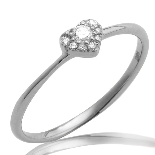 14KW 0.12CTW DIAMOND HEART CLUSTER RING
