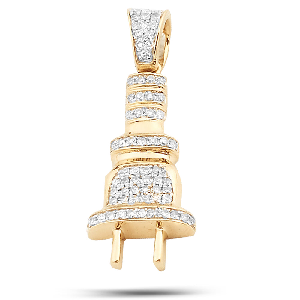 10KY 0.25CTW DIAMOND PLUG PENDANT