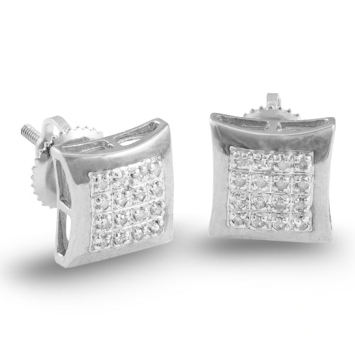 10KW 0.10CTW DIAMOND KITE DOME EARRINGS