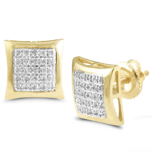 10KY 0.15CTW DIAMOND KITE DOME EARRINGS