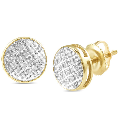 10KY 0.10CTW DIAMOND ROUND DOME EARRINGS
