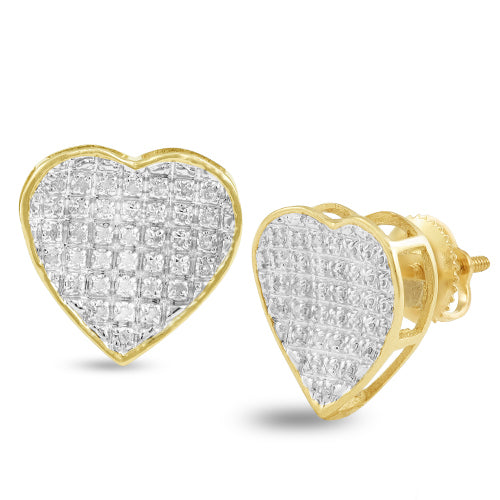 10KY 0.20CTW DIAMOND INVERTED HEART EARRINGS