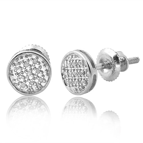 10KW 0.05CTW DIAMOND ROUND FLAT EARRINGS