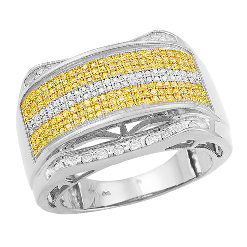 10KW 1.00CTW YELLOW DIA FANCY MENS RING
