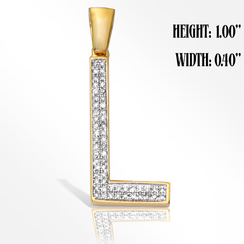 10KY 0.15CTW DIAMOND INITIAL PENDANT - "L"