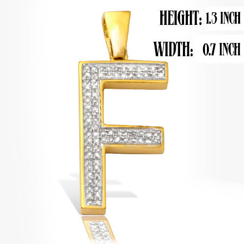 10KY 0.20CTW DIAMOND INITIAL PENDANT - "F"
