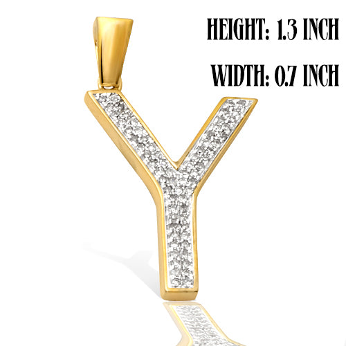 10KY 0.15CTW DIAMOND INITIAL PENDANT - "Y"