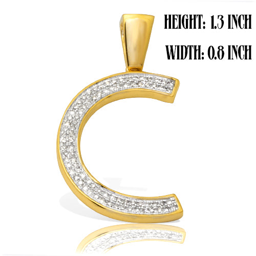 10KY 0.20CTW DIAMOND INITIAL PENDANT - "C"
