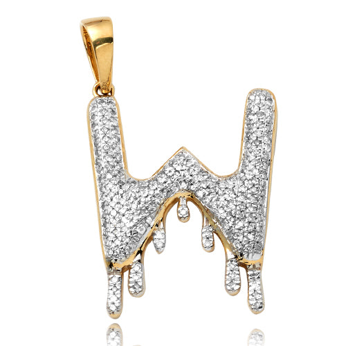 10KY 0.45CTW DIAMOND DRIPPING INITIAL PENDANT