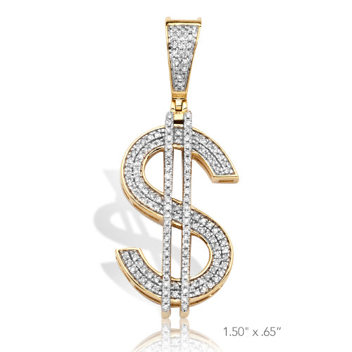 10KY 0.40CTW DIAMOND $ DOLLAR SIGN PENDANT
