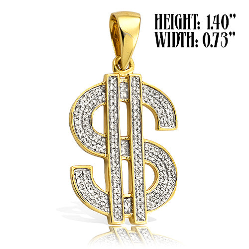 10KY 0.40CTW DIAMOND $ DOLLAR SIGN PENDANT