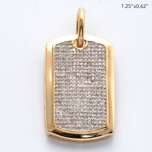 10KY 0.40CTW MICROPAVE DIAMOND DOGTAG PENDANT