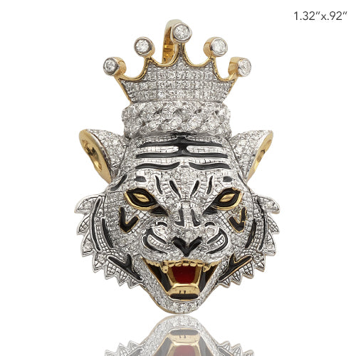 10KY 0.80CTW MICROPAVE DIAMOND TIGER WITH CROWN
