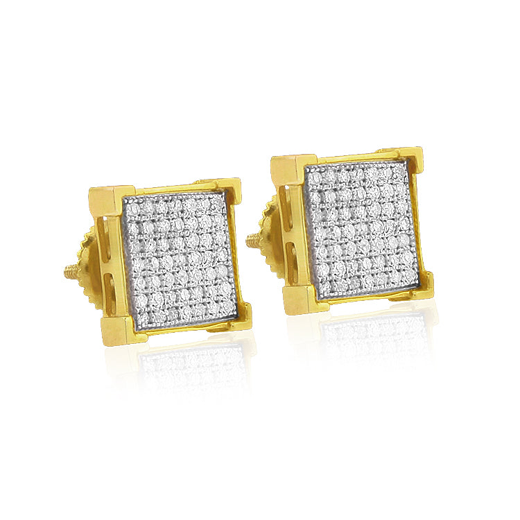 Yellow Silver 0.50CTW DIAMOND V-PRONG ER