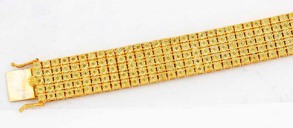 Yellow Silver 2.00CTW YELLOW DIA MENS BRACELET