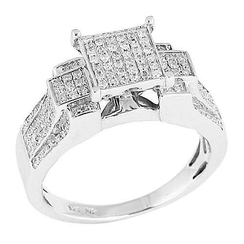 Sterling Silver 0.50CTW DIAMOND FANCY RING