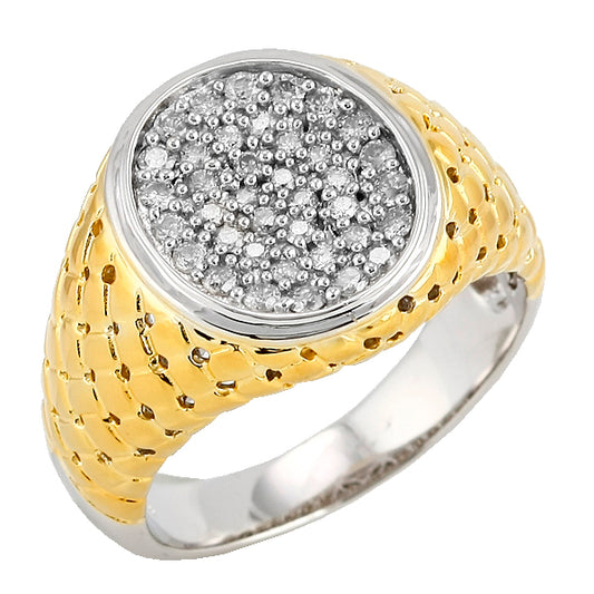 Sterling Silver 0.75CTW DIAMOND FANCY MENS RING
