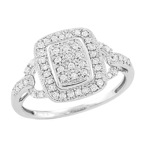 Sterling Silver 0.25CTW DIAMOND FANCY RING