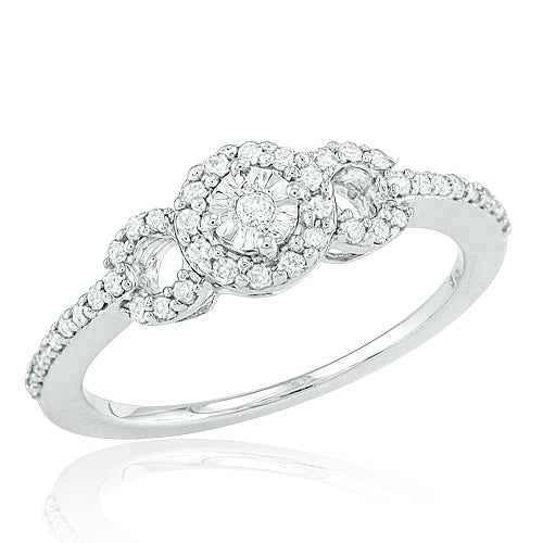 Sterling Silver 0.25CTW DIAMOND FANCY RING