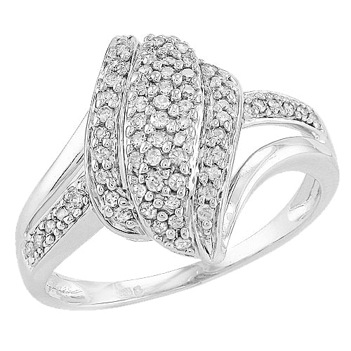 Sterling Silver 0.35CTW DIAMOND FANCY RING