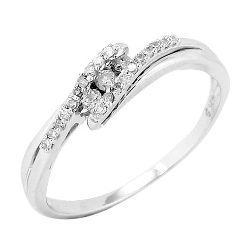 Sterling Silver 0.15CTW DIAMOND FANCY RING