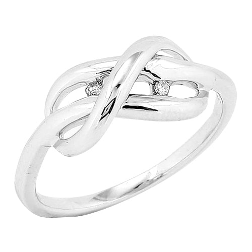 Sterling Silver 0.05CTW DIAMOND FANCY RING