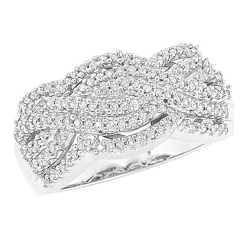 Sterling Silver 0.40CTW DIAMOND FANCY RING
