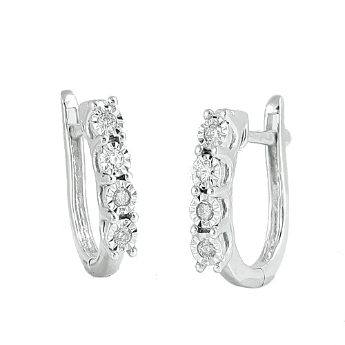 Sterling Silver 0.15CTW DIAMOND FANCY EARRINGS