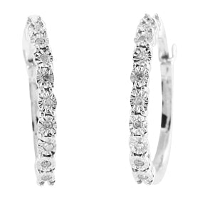 Sterling Silver 0.10CTW DIAMOND FANCY EARRINGS