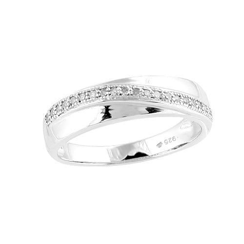 Sterling Silver 0.10CTW DIAMOND FANCY RING
