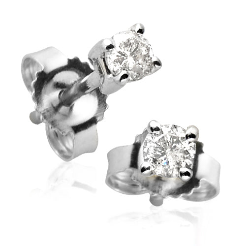 14KW 0.15CTW ROUND DIAMOND STUD EARRINGS