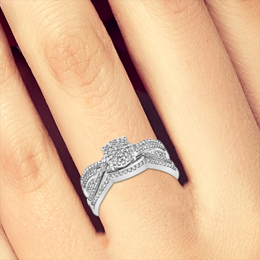 Diamond Engagement Ring .33 CTW Round Cut 10K White Gold