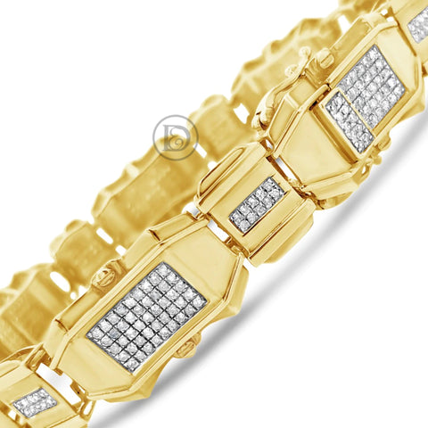 10K Solid Yellow Gold 2.20CT tw Round Cut Custom Diamond Bracelet