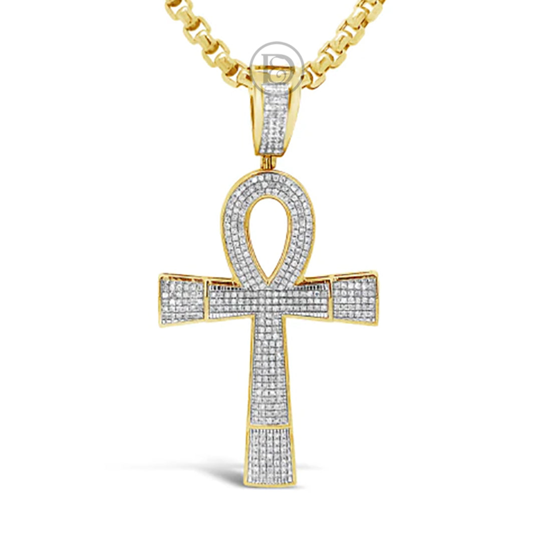 Diamond Pendant .84 CTW Round Cut 10K Yellow Gold