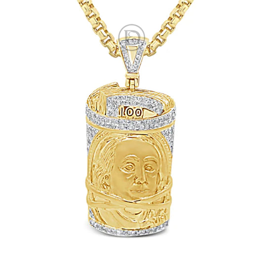 Diamond Pendant .72 CTW Round Cut 10K Yellow Gold