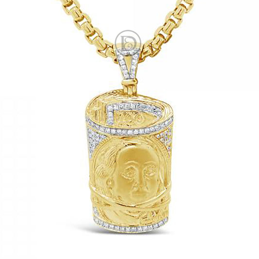 Diamond Money Pendant .40 CTW Round Cut 10K Yellow Gold