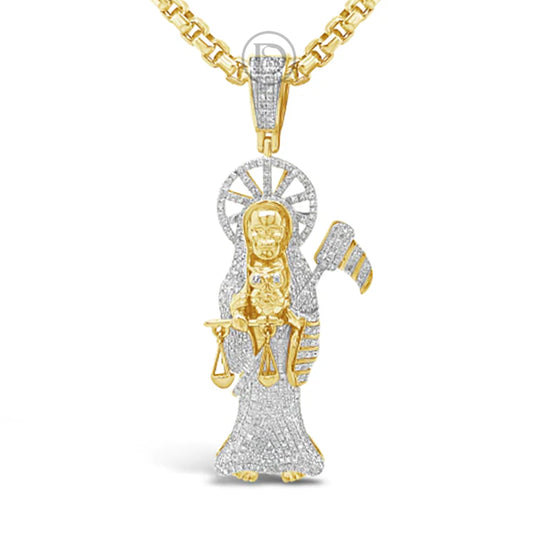 Diamond Pendant .89 CTW Round Cut 10K Yellow Gold