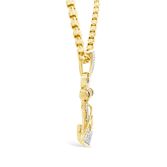 Diamond Pendant .31 CTW Round Cut 10K Yellow Gold