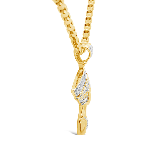 Diamond Pendant .59 CTW Round Cut 10K Yellow Gold