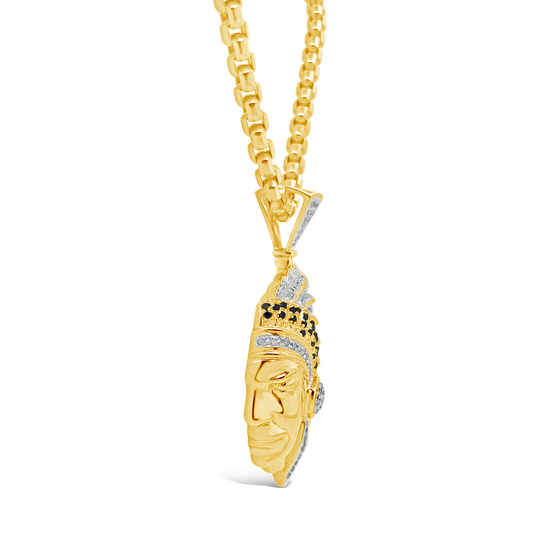 Diamond Pendant .1.26 CTW Round Cut 10K Yellow Gold