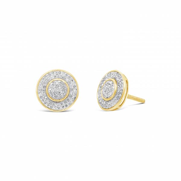10K Yellow Gold .36ct Diamond Circle Earrings