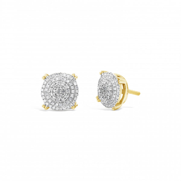 10K Yellow Gold .24ct Diamond Circle Earrings