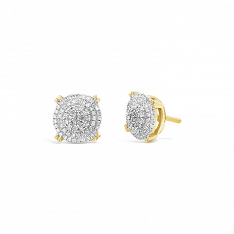 10K Yellow Gold .24ct Diamond Circle Earrings